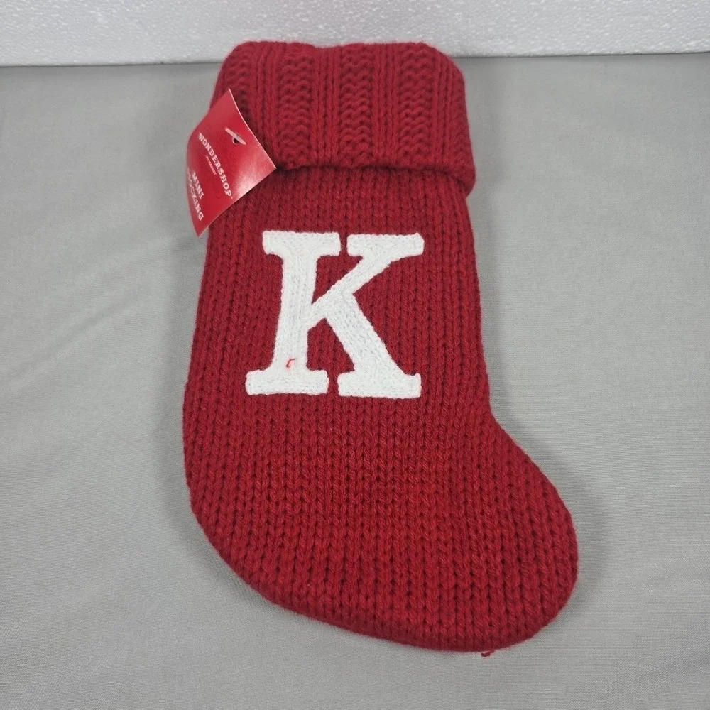 Letter K‎ Wondershop Monogram Mini Christmas Stocking Initial Red Knit Target
